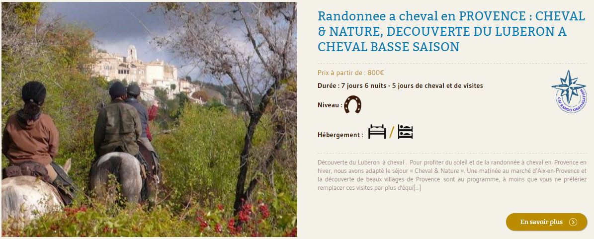 randonnee cheval une semaine
