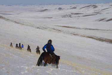 Image Randonnée hivernale à cheval en Mongolie