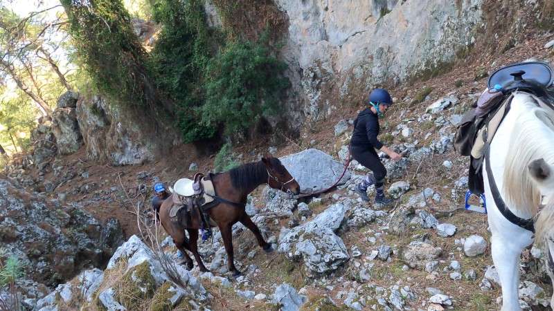 montee avec cheval a pied randonnee en Turquie